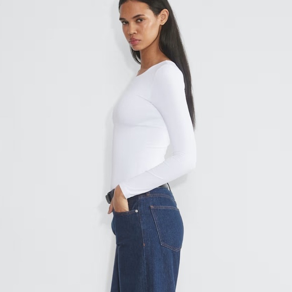 [NWT] Aritzia Contour Crew Hip Long-Sleeve Heather Charcoal Gray - Sz S - Picture 15 of 16